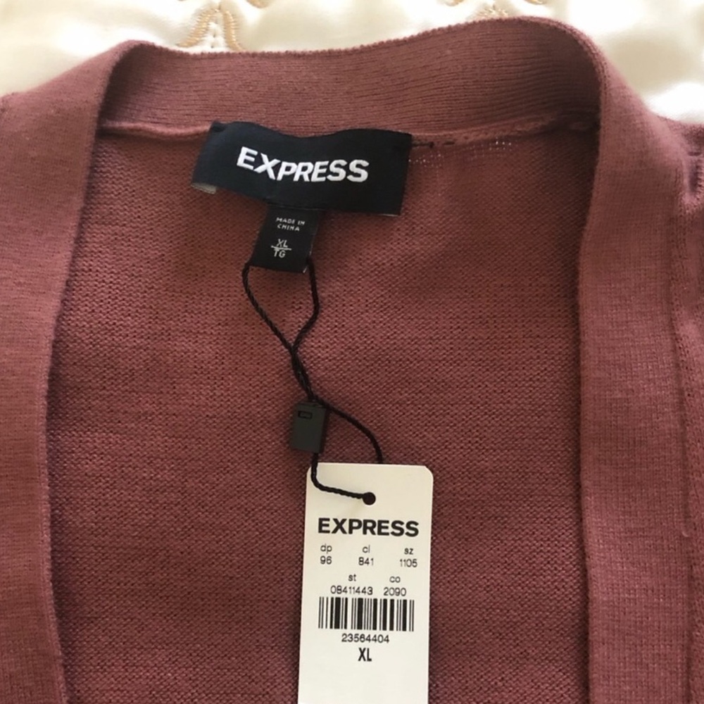 Express Belted wrap Cardigan Basic Lightweight  Open Front Sweater with Pockets - Picture 3 of 8